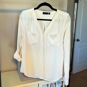 Cream button front blouse